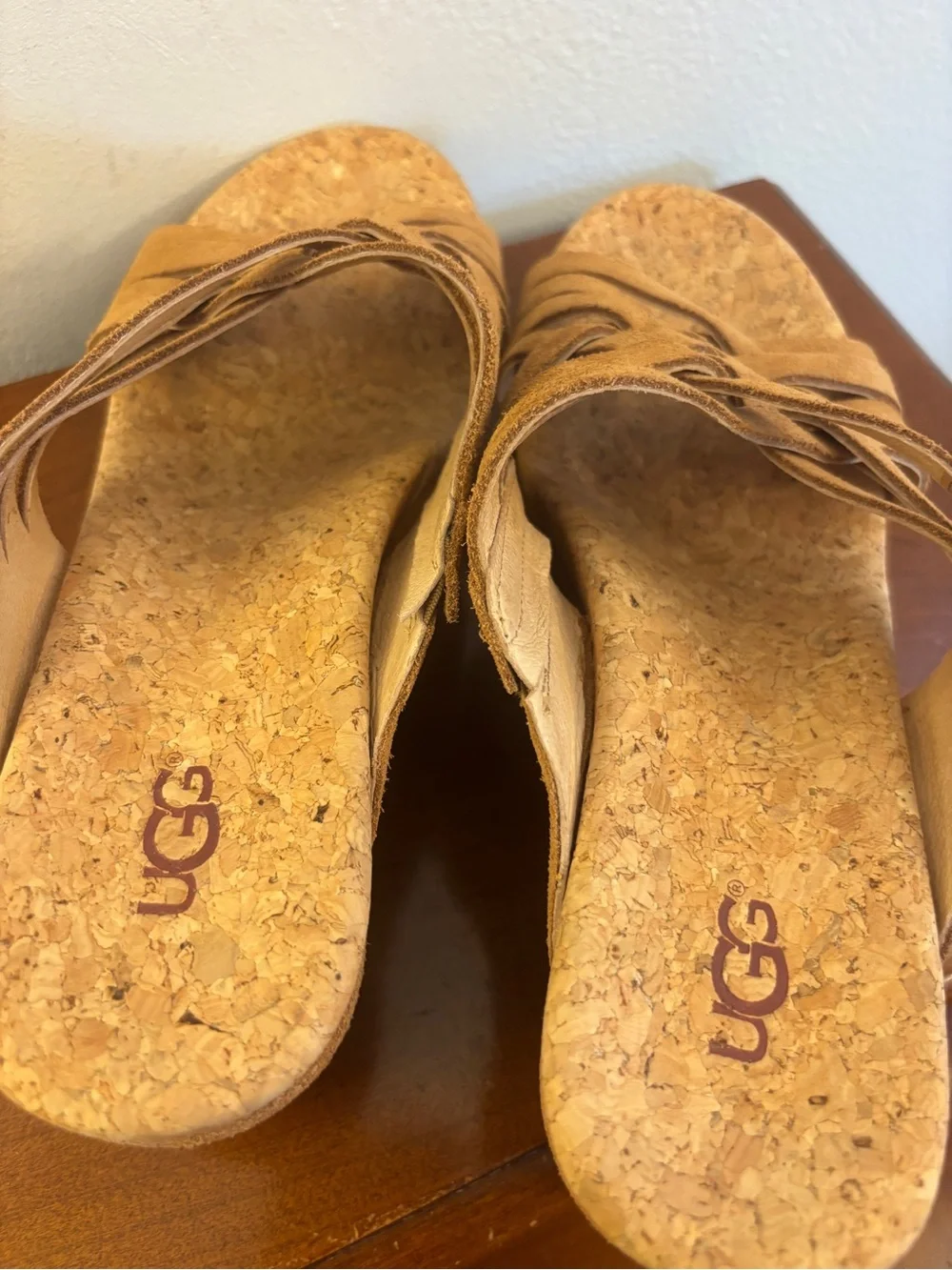 UGG Lilah Weave Strappy Wedge Slide Sandals